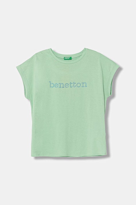United Colors of Benetton tricou pentru copii, din bumbac verde 3I1XC10TT
