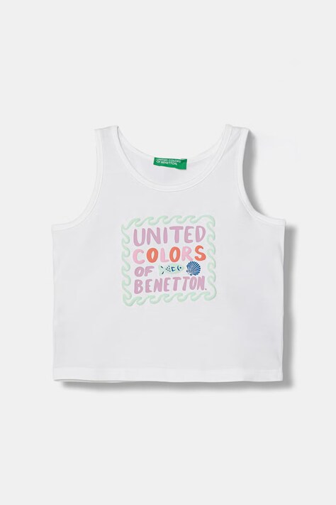 United Colors of Benetton top dziecięcy bawełniany biały 3I1XGH016