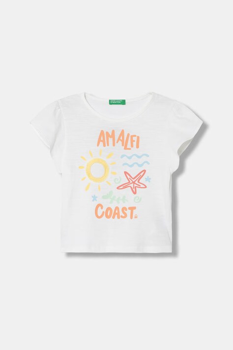 United Colors of Benetton T-shirt dziecięcy bawełniany biały 38V4G10N6