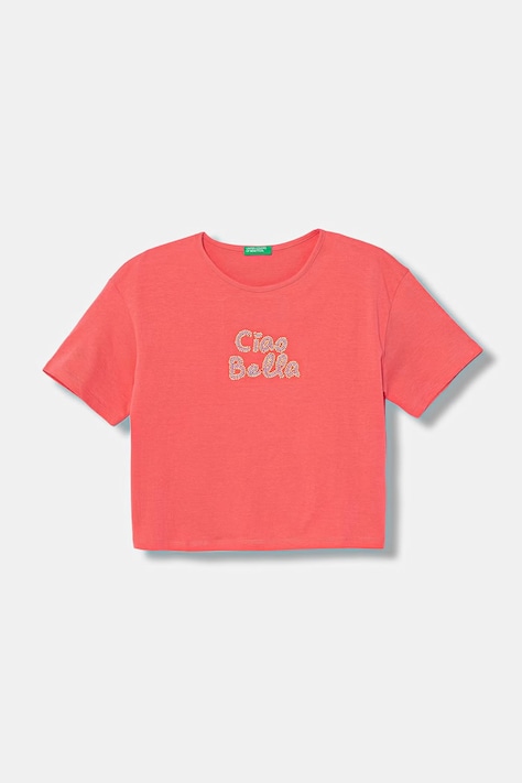 United Colors of Benetton tricou pentru copii din bumbac portocaliu 35RYC10TM