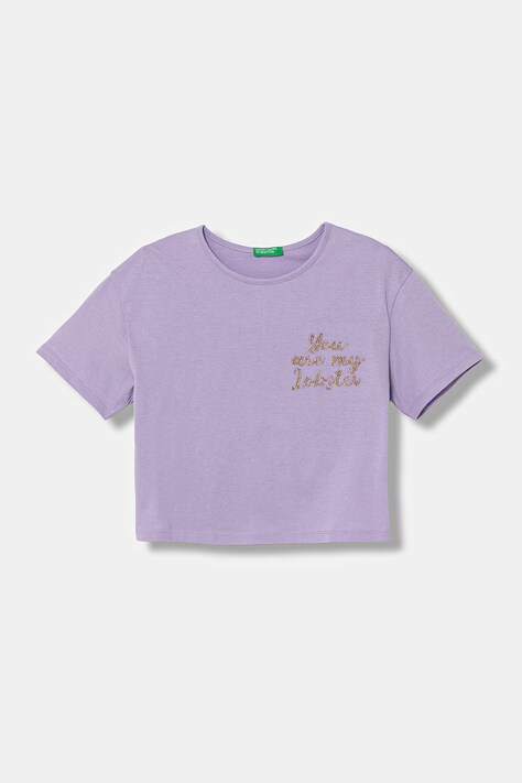 United Colors of Benetton tričko dětské bavlněné fialové 35RYC10TM