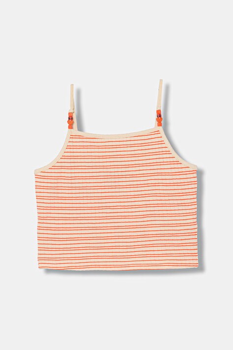 United Colors of Benetton crop top dziecięcy z bawełną pomarańczowy 38DBCH027