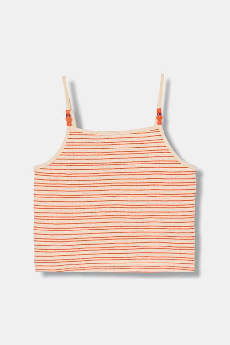 United Colors of Benetton crop top dětské s bavlnou oranžové 38DBCH027