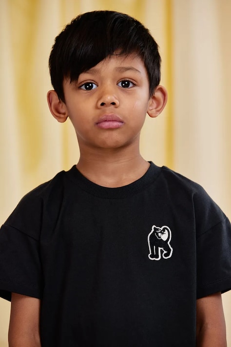 Mini Rodini t-shirt bawełniany dziecięcy Panther kolor czarny z aplikacją 11000340