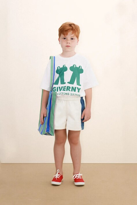 Tinycottons t-shirt bawełniany dziecięcy FROG & FROG GRAPHIC TEE kolor biały z nadrukiem SS26-043