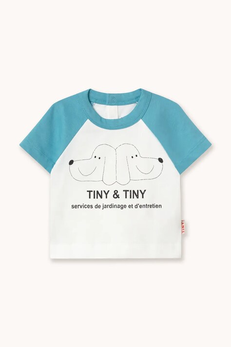 Tinycottons t-shirt bawełniany niemowlęcy TINY&TINY GRAPHIC BABY TEE kolor biały z nadrukiem SS26-066
