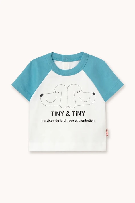 Tinycottons tricou din bumbac pentru bebeluși TINY&TINY GRAPHIC BABY TEE culoarea alb, cu imprimeu, SS26-066