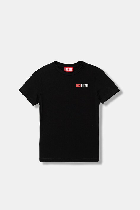 Diesel t-shirt dziecięcy UTRIM UW T-SHIRT kolor czarny z nadrukiem J02691