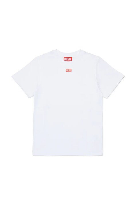 Diesel t-shirt bawełniany dziecięcy TJUSTR7 T-SHIRT kolor biały gładki J02770