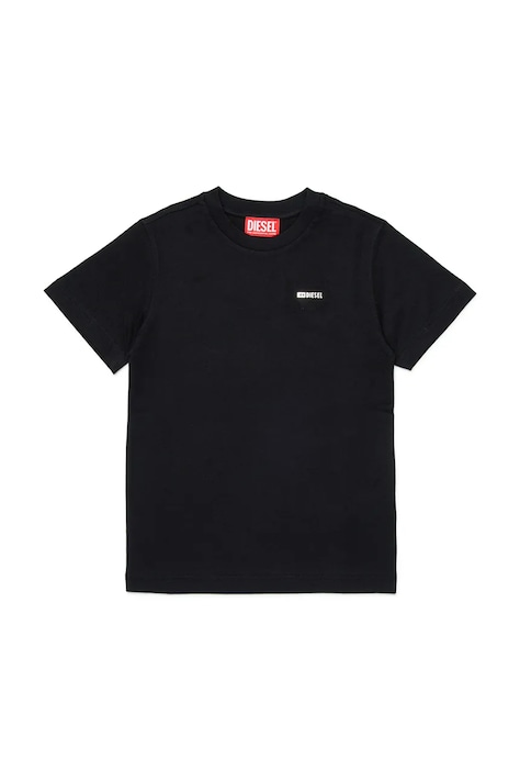 Diesel t-shirt bawełniany dziecięcy TADJUSTMET T-SHIRT kolor czarny gładki J02771
