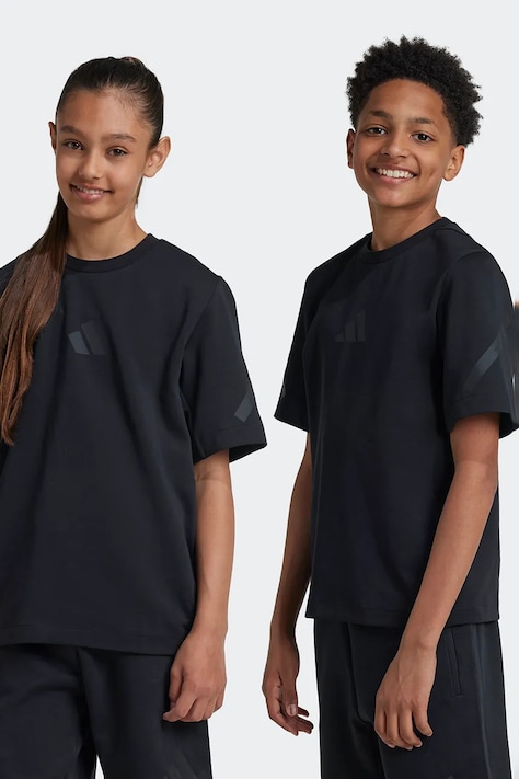 adidas t-shirt dziecięcy kolor czarny z nadrukiem JF2499