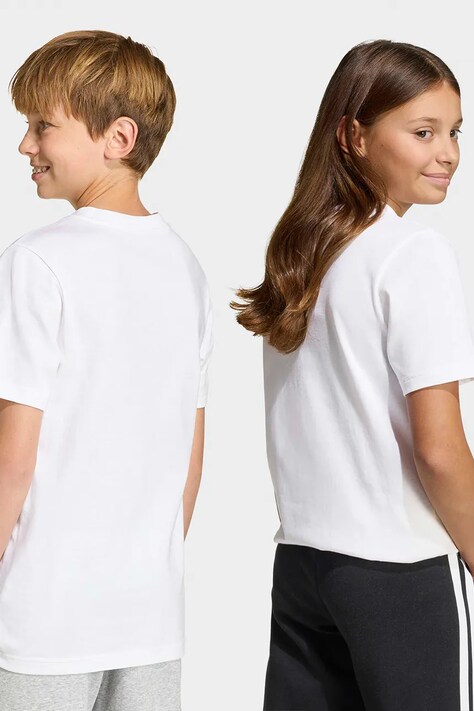 adidas t-shirt bawełniany dziecięcy kolor biały z nadrukiem KA0536