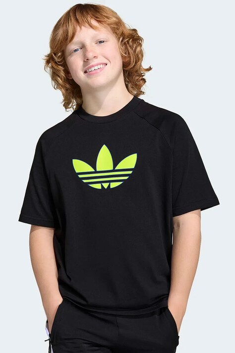 Дитяча бавовняна футболка adidas Originals — SS26-TSK022, чорний — фото 5