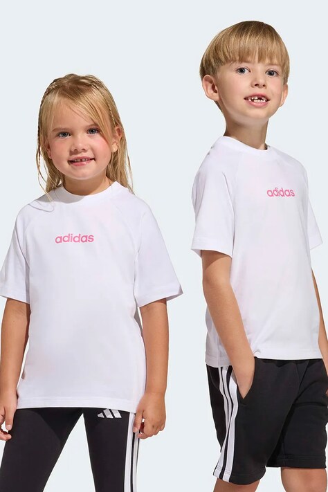 adidas t-shirt bawełniany dziecięcy kolor biały z nadrukiem KE0852