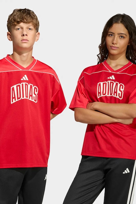 Παιδικό μπλουζάκι adidas χρώμα: κόκκινο, KD3426