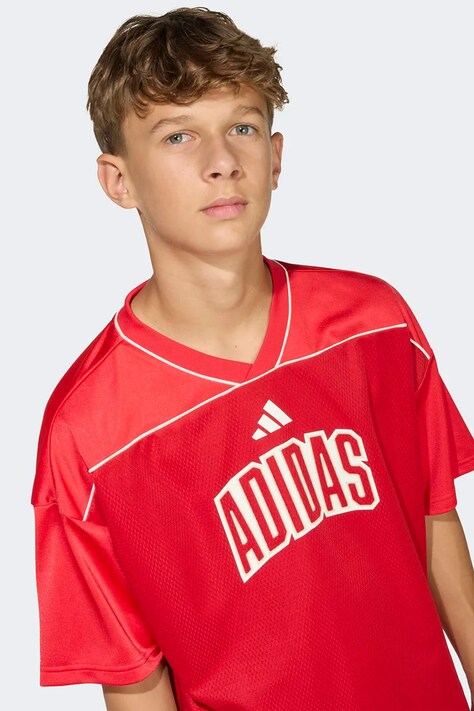 adidas t-shirt dziecięcy kolor czerwony z nadrukiem KD3426