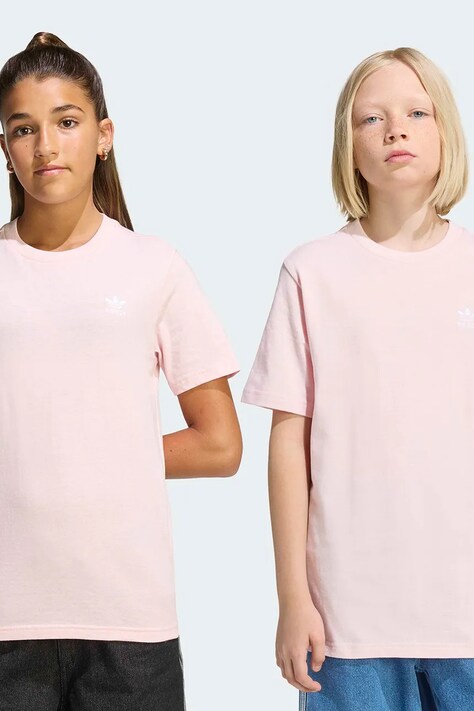 adidas Originals t-shirt bawełniany dziecięcy kolor różowy gładki KE3746
