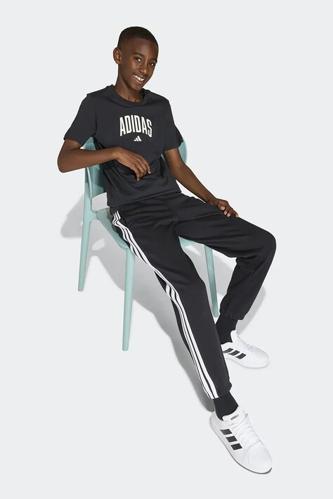 adidas tricou de bumbac pentru copii culoarea negru, cu imprimeu, KE1348