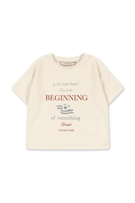 Дитяча футболка Konges Sløjd ITTY TEE GOTS — SS26-TSK044, бежевий — фото 2