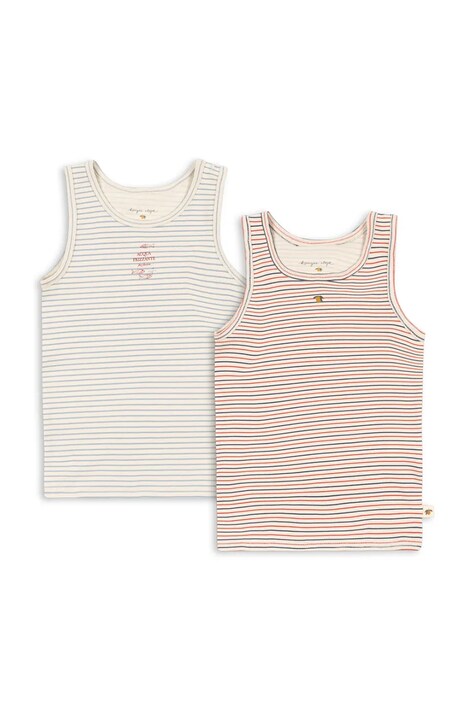 Konges Sløjd top dziecięcy BASIC 2 PACK TANK TOPS GOTS kolor multicolor z nadrukiem KS104668