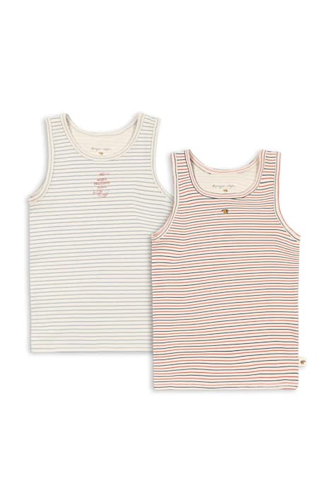 Konges Sløjd top dziecięcy BASIC 2 PACK TANK TOPS GOTS kolor multicolor z nadrukiem KS104668