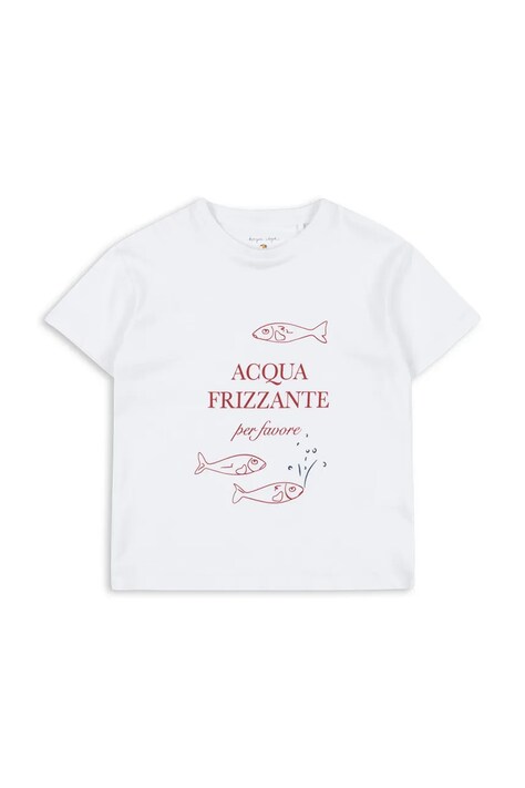 Konges Sløjd t-shirt bawełniany dziecięcy FAMO TEE GOTS kolor biały KS104807