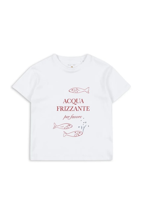 Παιδικό βαμβακερό μπλουζάκι Konges Sløjd FAMO TEE GOTS χρώμα: άσπρο, KS104807