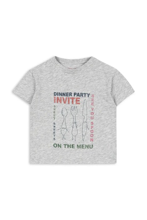 Konges Sløjd t-shirt bawełniany dziecięcy FAMO TEE GOTS kolor szary KS104807