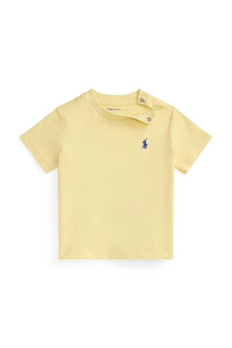 Polo Ralph Lauren t-shirt bawełniany niemowlęcy kolor żółty gładki 320832904509