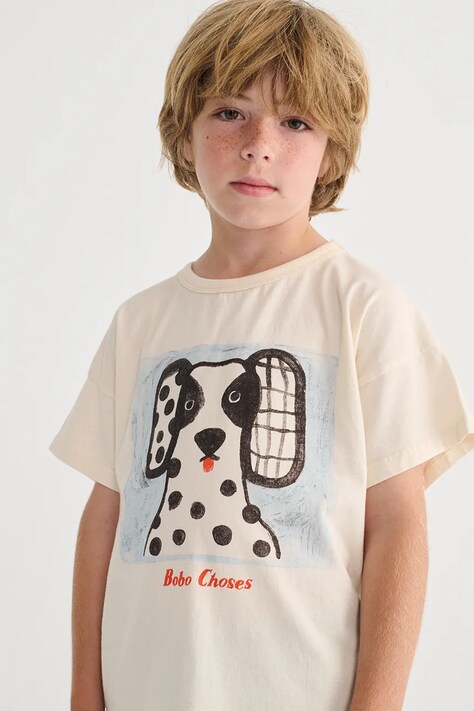 Bobo Choses t-shirt bawełniany dziecięcy Van Dog kolor biały z nadrukiem B126AC009