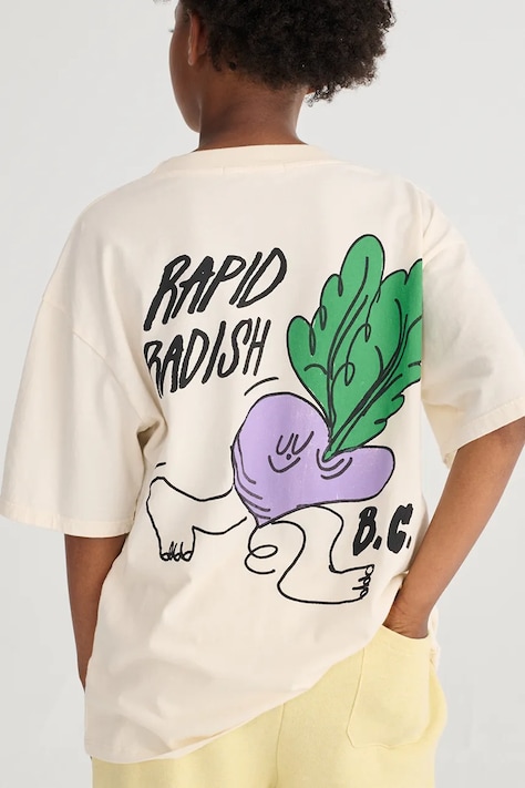Παιδικό βαμβακερό μπλουζάκι Bobo Choses Rapid Radish χρώμα: μπεζ, B126AC019