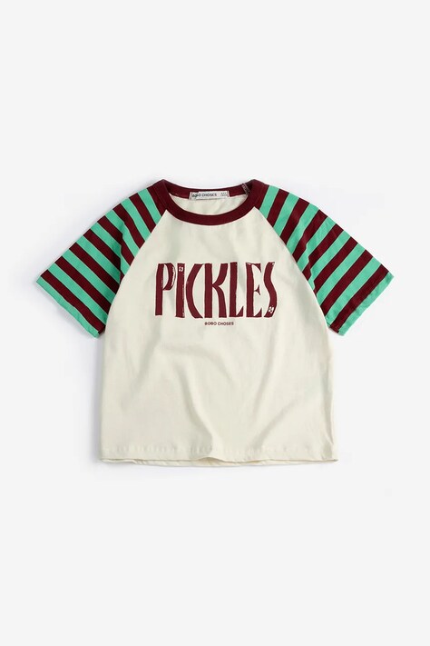Bobo Choses t-shirt bawełniany dziecięcy Spicy Pickles kolor beżowy z nadrukiem B126AC021