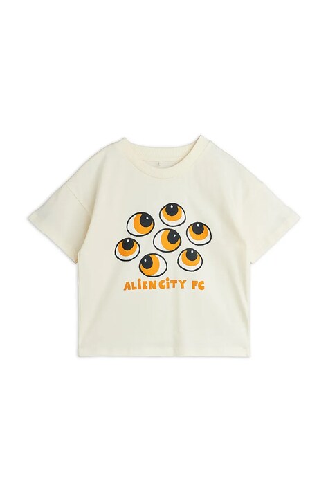 Mini Rodini kratka majica otroška bombažna Eyes bež 26220132