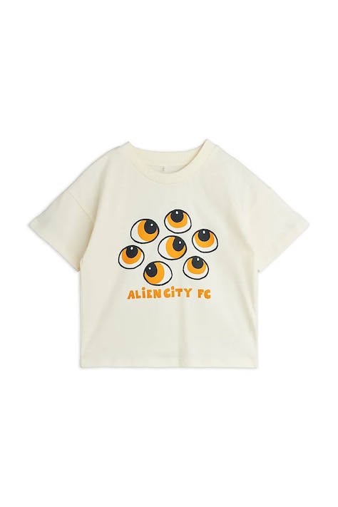 Mini Rodini tričko detské bavlnené Eyes béžové 26220132