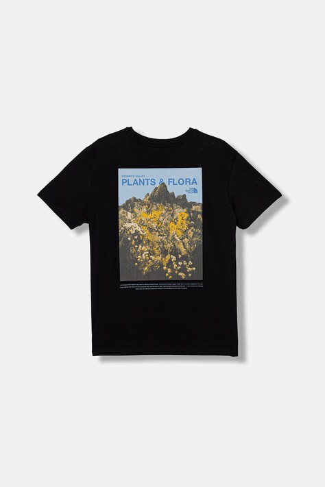 The North Face kratka majica otroška bombažna G FLORA RELAXED SS TEE črna NF0A8G1MJK31