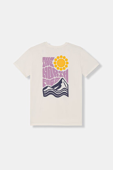 The North Face T-shirt dziecięcy bawełniany TEEN VOYAGE RELAXED SHORT SLEEVE TEE beżowy NF0A8G21QLI1