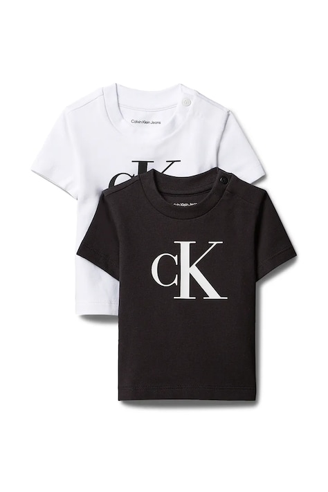 Calvin Klein Jeans T-shirt βρεφικό βαμβακερό 2-pack λευκό LVCKSJI17B