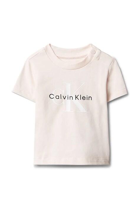 Calvin Klein Jeans t-shirt βρεφικό με βαμβάκι πορτοκαλί LVCKSJA47B