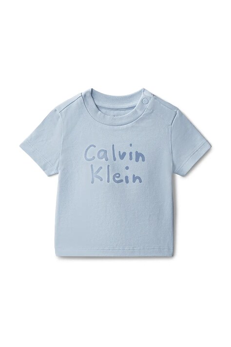 Calvin Klein Jeans t-shirt βρεφικό με βαμβάκι μπλε LVCKSJA52B