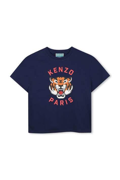 Dječja pamučna majica kratkih rukava Kenzo Kids boja: plava, s tiskom, K61676