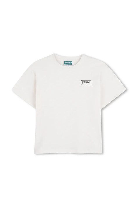 Detské bavlnené tričko Kenzo Kids biela farba, s potlačou, K61681
