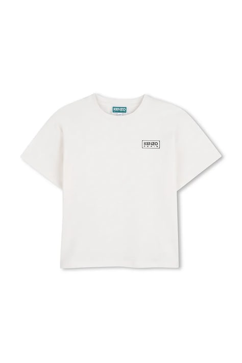 Detské bavlnené tričko Kenzo Kids biela farba, s potlačou, K61681
