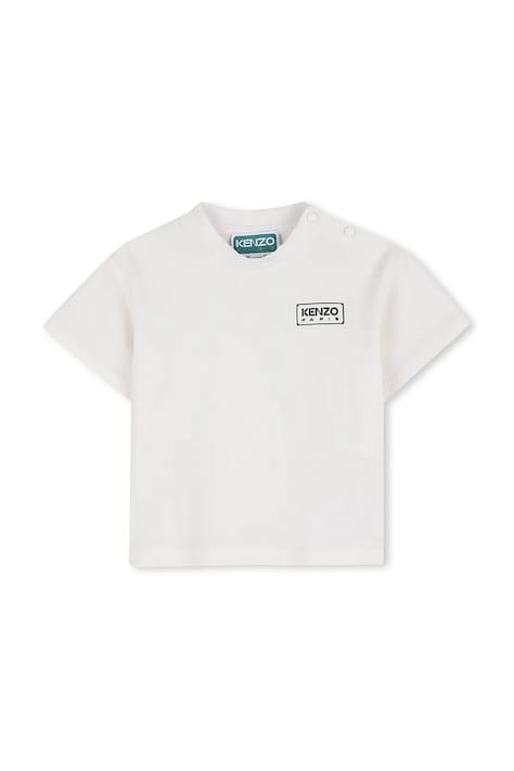 Detské bavlnené tričko Kenzo Kids biela farba, s potlačou, K61724