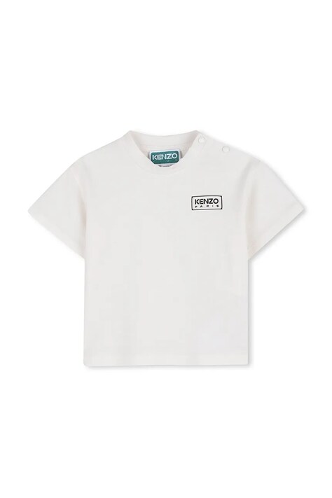 Detské bavlnené tričko Kenzo Kids biela farba, s potlačou, K61724