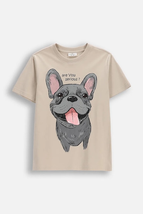 Coccodrillo tricou de bumbac pentru copii culoarea bej, cu imprimeu, EVERYDAY BOY