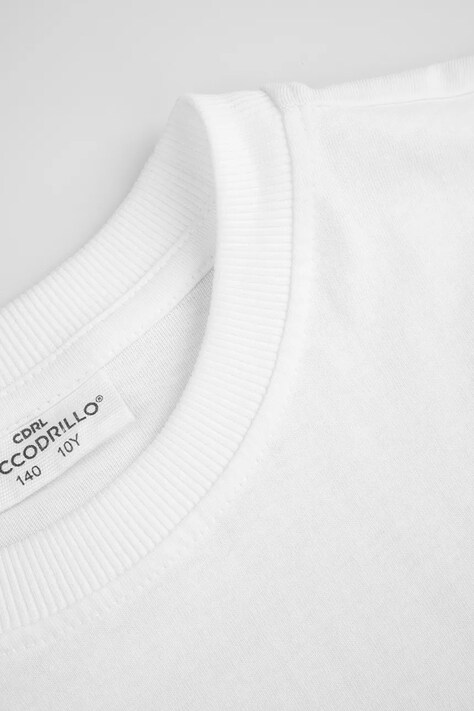 Coccodrillo t-shirt bawełniany dziecięcy kolor biały z nadrukiem EVERYDAY BOY