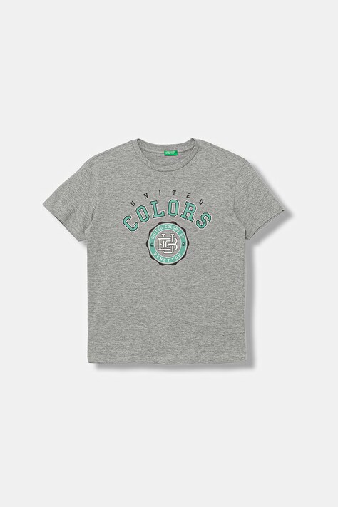 United Colors of Benetton T-shirt per bambini in cotone grigio 3I1XC10S4
