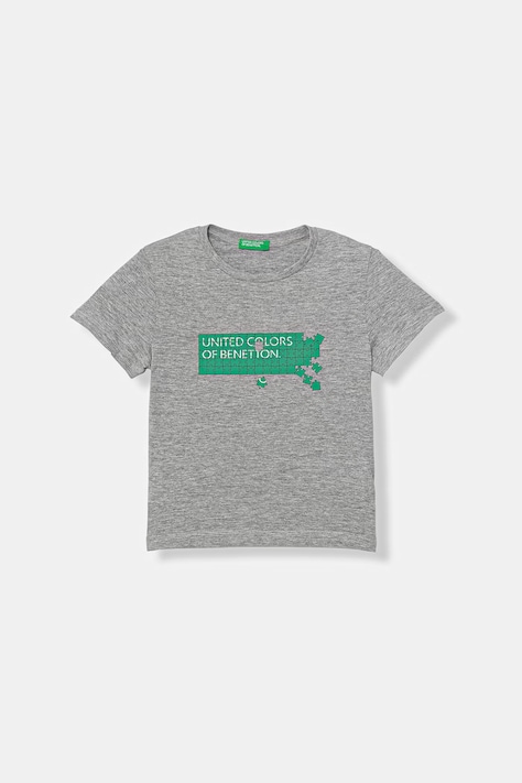 United Colors of Benetton T-shirt dziecięcy z bawełny szary 3I1XG10LK