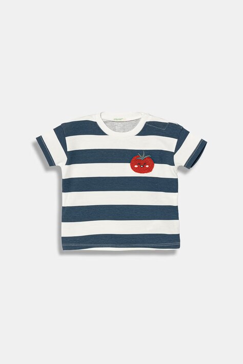 United Colors of Benetton t-shirt niemowlęcy bawełniany granatowy 30NDA1073