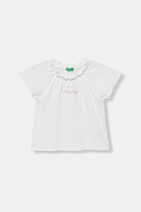United Colors of Benetton T-shirt παιδικό με βαμβάκι λευκό 34I0G10MQ